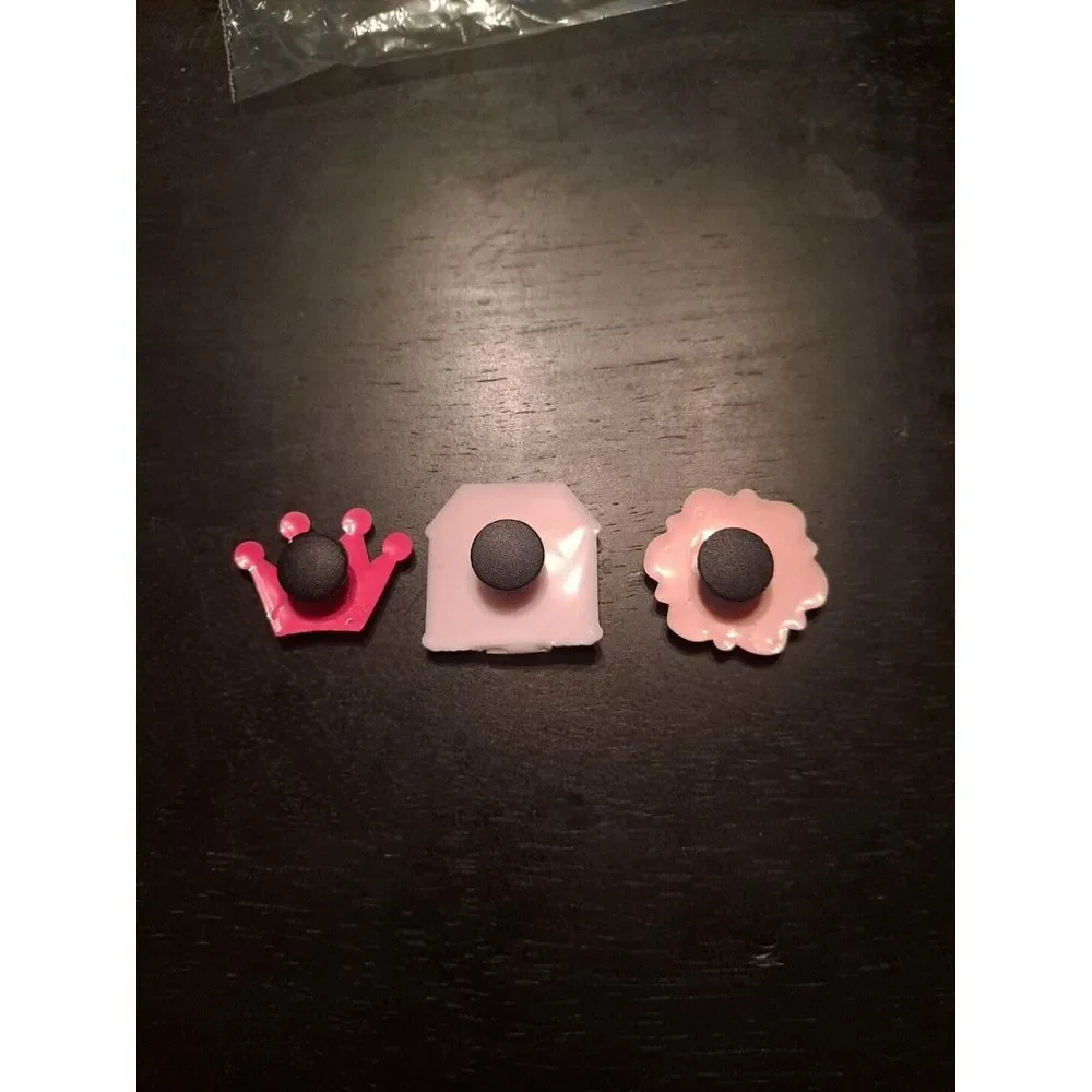 Lot Of 3 Mattel Barbie Themed Croc Charm Jibz House,‎ Crown, B Initial